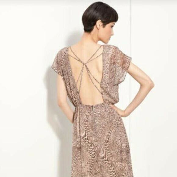 Alice + Olivia Dress Size Extra Small XS Womens "Kimber" Boho Silk Open Back - Picture 3 of 11